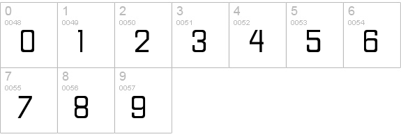 Hallandale Square JL numbers 0-9 preview