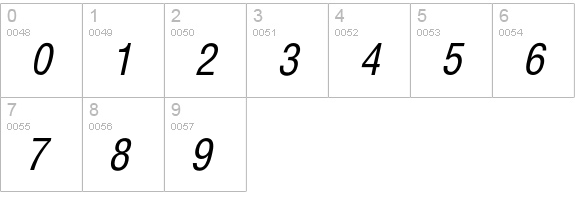 HallmarkeCondBookOblique numbers 0-9 preview