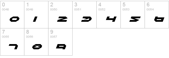 Halo Expanded Italic numbers 0-9 preview