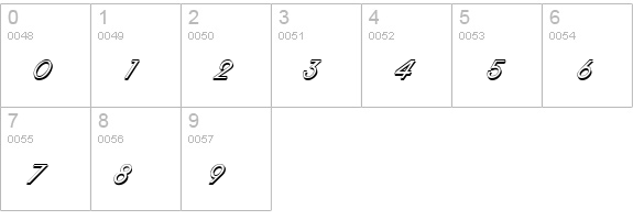 Halo Italic numbers 0-9 preview