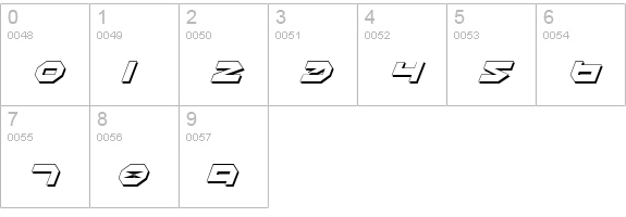Halo Shadow Italic numbers 0-9 preview