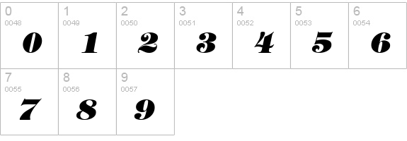 Halverson Heavy Italic numbers 0-9 preview