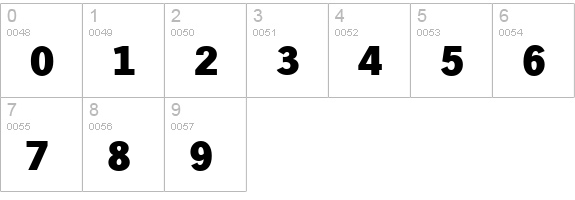 HamburgSerial-Heavy-Regular numbers 0-9 preview