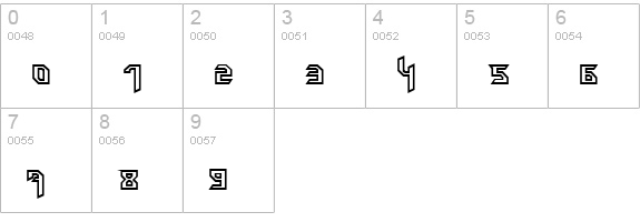 HammerheadOutline numbers 0-9 preview