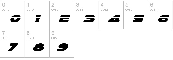 Han Solo Exp Laser Italic numbers 0-9 preview