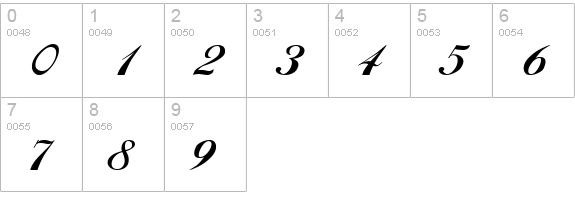Hancock Regular numbers 0-9 preview