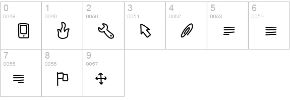 Handie Icons numbers 0-9 preview