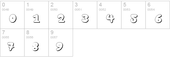 Happy brown cat shadow numbers 0-9 preview