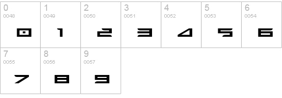 Harrier Expanded numbers 0-9 preview