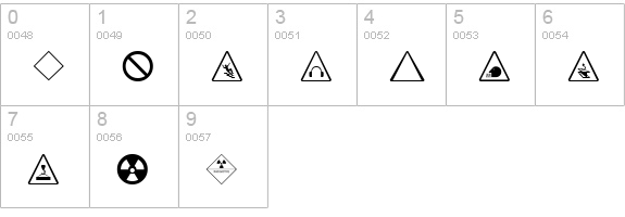 Hazard Regular numbers 0-9 preview