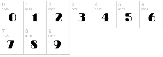 Hazelnut Pro Black numbers 0-9 preview