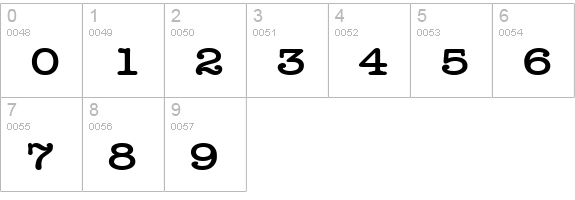 Headline Wide Bold numbers 0-9 preview