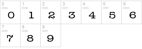Headline Wide Normal numbers 0-9 preview