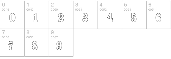 HeadlinerOutline numbers 0-9 preview