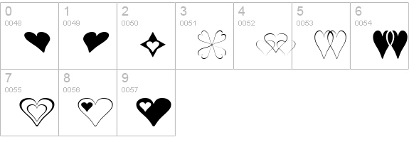 Hearts for 3D FX numbers 0-9 preview