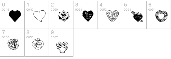 Hearts Galore numbers 0-9 preview
