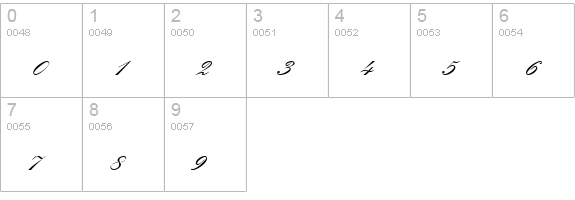 Heather Script Two numbers 0-9 preview