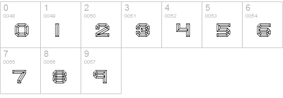 Heavy Bevel BRK numbers 0-9 preview