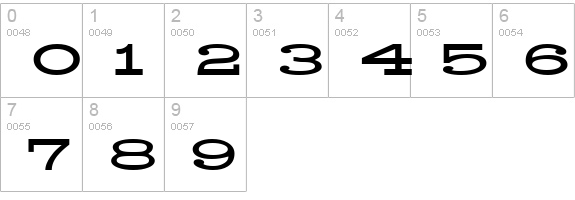 Hefty Regular numbers 0-9 preview