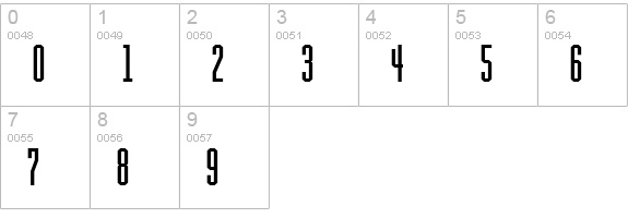 HeraldGothic-Bold numbers 0-9 preview