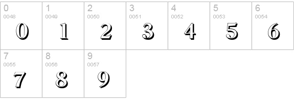 HorshamShadow-Regular numbers 0-9 preview