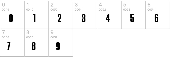 HouseGothic BoldThree numbers 0-9 preview