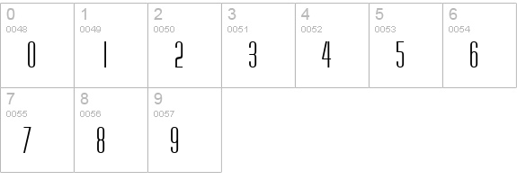 Hustle Bold numbers 0-9 preview