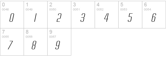 Hustle Extended Italic numbers 0-9 preview