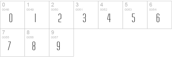 Hustle Wide Normal numbers 0-9 preview