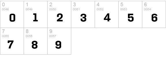 HydraText-Black numbers 0-9 preview