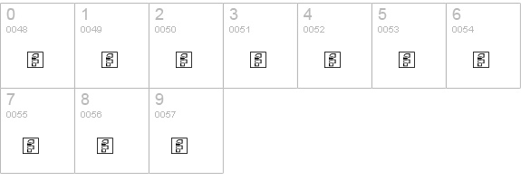 Hyperdigital Outline numbers 0-9 preview