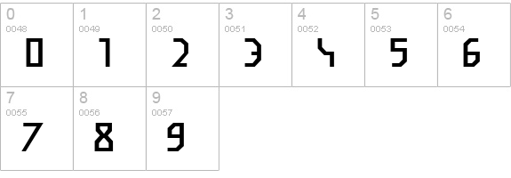 I am simplified Bold numbers 0-9 preview