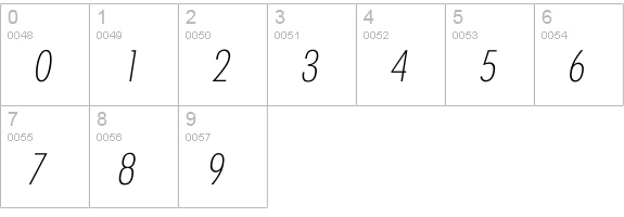 Iclimerick Xlight numbers 0-9 preview