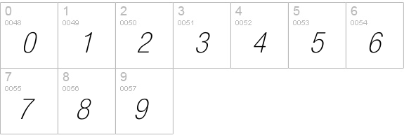 Icolnova Light numbers 0-9 preview