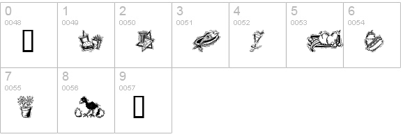 Iconettes numbers 0-9 preview