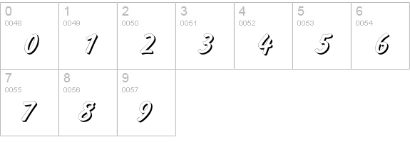 Inform Bold Shadow Cyrillic numbers 0-9 preview
