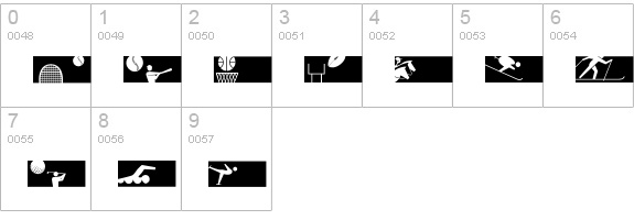 InkFontDingbats numbers 0-9 preview