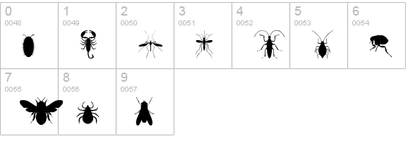 Insectile Solid numbers 0-9 preview