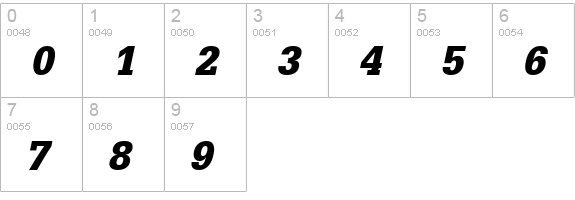 Installation Black SSi Black Italic numbers 0-9 preview