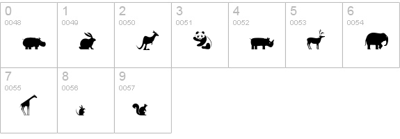 Inter Dingbats FC numbers 0-9 preview
