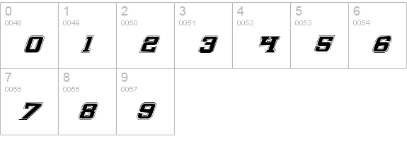 Interceptor Pro Italic numbers 0-9 preview