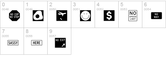Interstate Pi Four numbers 0-9 preview