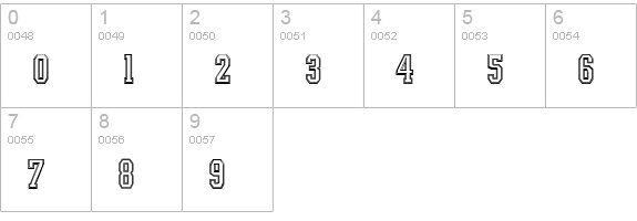 Intramural Contour JL numbers 0-9 preview