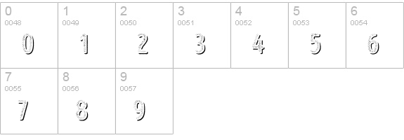 Intro Head B H2 Shade numbers 0-9 preview