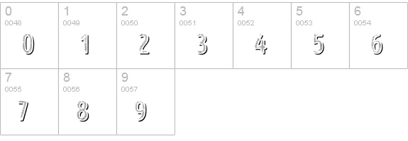 Intro Head B L Shade numbers 0-9 preview