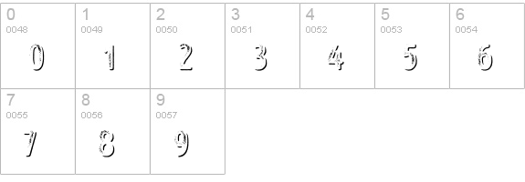 Intro Head B UC G Shade numbers 0-9 preview
