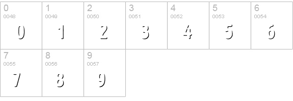 Intro Head B UC Shade numbers 0-9 preview