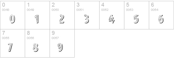 Intro Head H L Shade numbers 0-9 preview