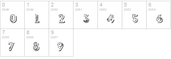 Intro Rust G Fill 2 Line Shade numbers 0-9 preview