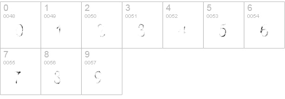 Intro Script B G numbers 0-9 preview